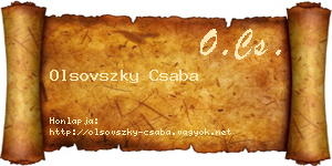 Olsovszky Csaba névjegykártya