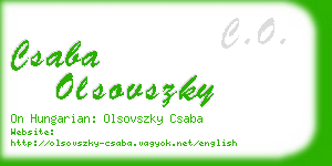 csaba olsovszky business card